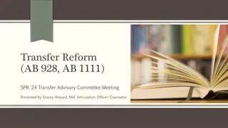 Transfer Reform and Common Course Numbering Initiatives in California Higher Education