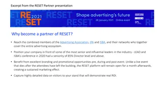 Platinum Partner Package Benefits for RESET Event