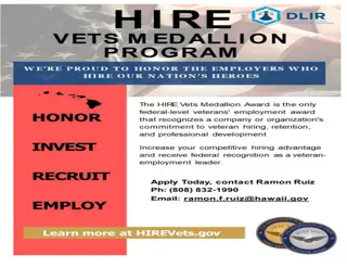 2022 HIRE Vets Medallion Award Criteria and Hawaii's Awardees