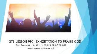 Exhortation to Praise God: Lessons from Psalms