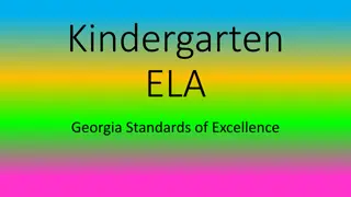 Kindergarten ELA Georgia Standards of Excellence - Reading Literary Skills