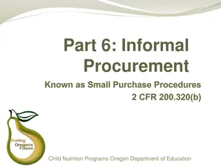 Small Purchase Procedures for Child Nutrition Programs