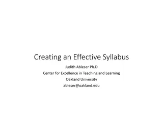 Effective Syllabus Creation Workshop