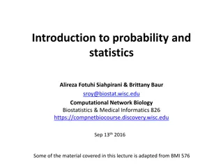 Fundamentals of Probability and Statistics in Computational Network Biology