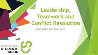 Effective Teamwork, Leadership, and Conflict Resolution in Groups