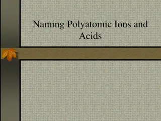 Naming of Polyatomic Ions, Acids, and Covalent Compounds