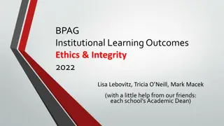 Understanding Ethics and Integrity in Educational Institutional Learning Outcomes