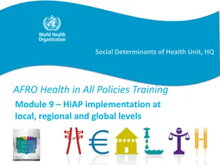 HiAP Implementation for Health Equity