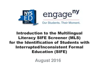 Multilingual Literacy SIFE Screener for Student Identification