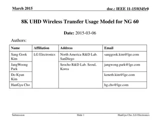 Evolution of 8K UHD Wireless Transfer Usage Model for Next Generation Displays