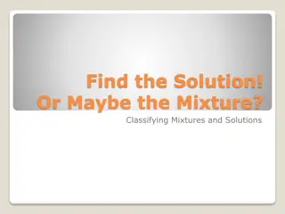 Mixtures and Solutions in Chemistry