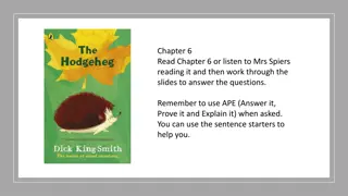 Reading Comprehension Exercises on Chapter 6 with APE Strategy