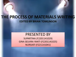 Issues and Insights in Materials Writing for Language Learning