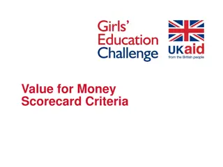 Value for Money Scorecard Criteria and Scoring Framework