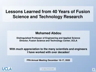 Insights from 40 Years of Fusion Science & Technology Research by Mohamed Abdou