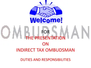 Indirect Tax Ombudsman Duties and Responsibilities