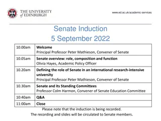 Overview of Senate Induction at The University of Edinburgh