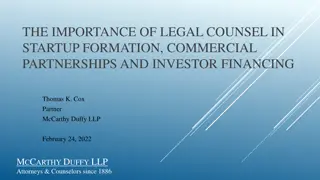 The Importance of Legal Counsel in Startup Formation & Investor Financing