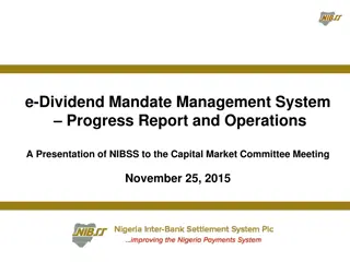 Progress Report on e-Dividend Mandate Management System Operations