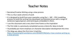 Engaging Narrative Writing Scheme for Character Development