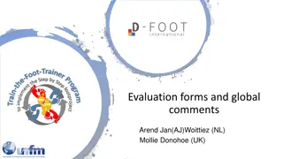 Evaluation Forms and Global Comments by Arend Jan (AJ) Woittiez (NL) and Mollie Donohoe (UK)