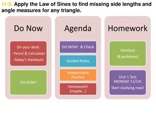 The Law of Sines for Finding Missing Side Lengths and Angle Measures