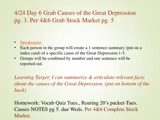 Causes of the Great Depression: Summary and Learning Targets