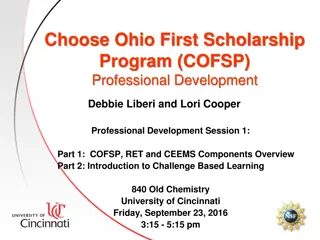 Professional Development Session Overview for Choose Ohio First Scholarship Program (COFSP)