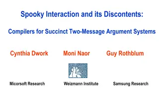 Innovations in Succinct Two-Message Argument Systems