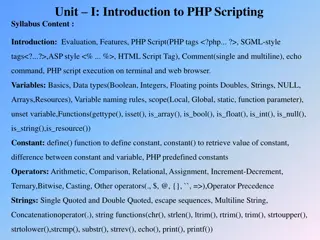 PHP Scripting Essentials: From Basics to Advanced Concepts