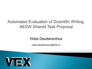 Automated Evaluation of Scientific Writing Workshop