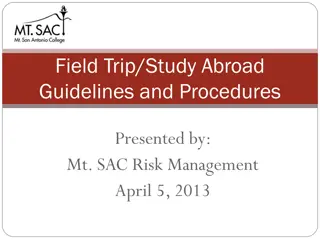 Field Trip Guidelines and Procedures for Study Abroad by Mt. SAC Risk Management