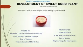 Development of Organic Sweet Curd Plant for Entrepreneurship in Purba Medinipur, West Bengal