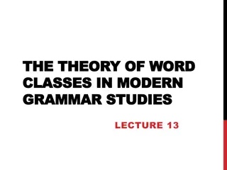 Understanding the Theory of Word Classes in Modern Grammar Studies