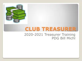 Club Treasurer 2020-2021 Duties and Responsibilities