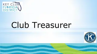 Club Treasurer Responsibilities and Dues Information