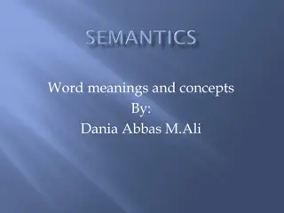 Understanding Word Meanings and Concepts by Dania Abbas M. Ali