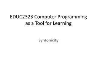 Syntonic Learning in Computer Programming Education