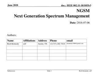 Next Generation Spectrum Management Initiative Overview