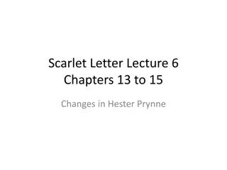 Changes in Hester Prynne: Scarlet Letter Lecture 6 Chapters 13 to 15