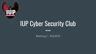 IUP Cyber Security Club Meeting Overview