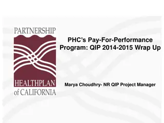 PHC's Pay-For-Performance Program: QIP 2014-2015 Wrap-Up Details