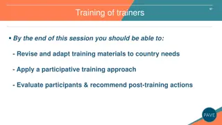 Training of Trainers: Adapting Training Materials for Country-specific Needs