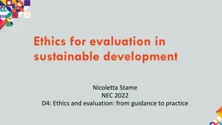 Ethics and Evaluation in Sustainable Development