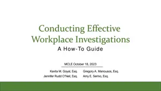 Workplace Investigations: Legal Framework and Best Practices