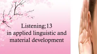 Role of Listening in ELT Curriculum