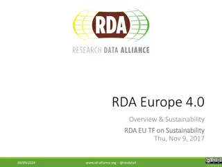 RDA Europe 4.0 Sustainability and Development Overview