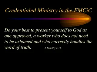 Credentialed Ministry in FMCiC Overview