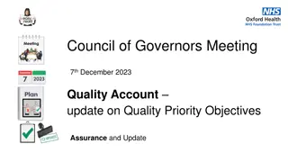 Quality Objectives Update for Council of Governors Meeting - Dec 7, 2023