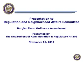 Proposed Amendments to Burglar Alarm Ordinance